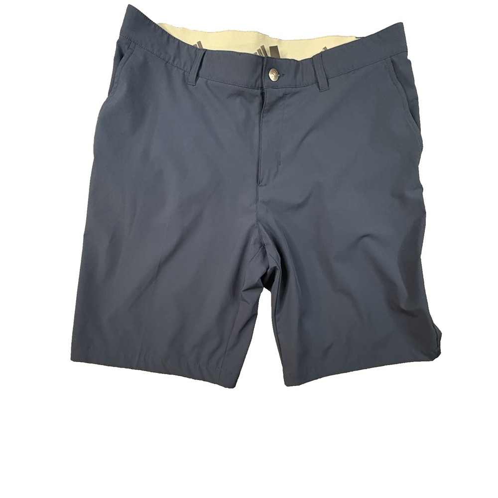 Adidas Men's 36 Navy Golf Shorts Performance Stretch Athletic Flat Front SEE DES